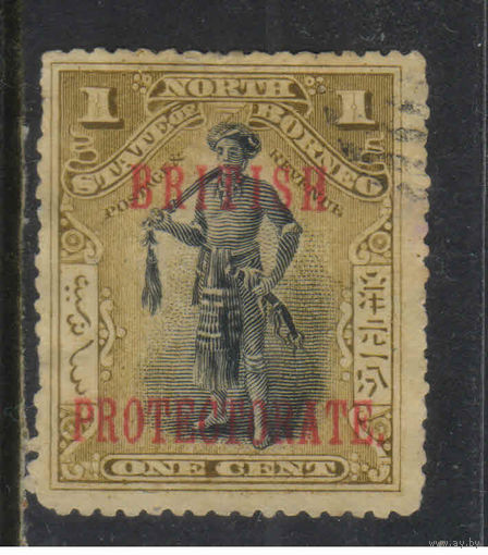 GB Протекторат Северное Борнео 1901 Вождь даяков Надп Стандарт #97