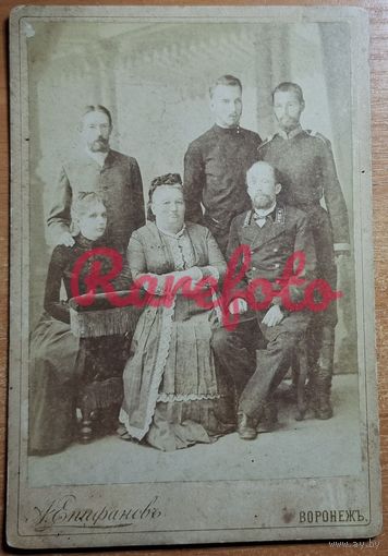 1880-е Кабинет портрет Воронеж изобретатель электрической дуговой сварки Николай Гаврилович Славянов (на стуле справа, см.описание) с семьей Архив Славяновых редкий фотограф А.Е. Эпифанов