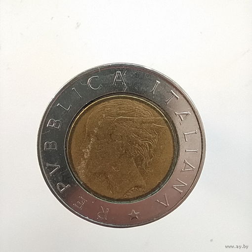 Италия 500 лир 1992 год  лот 40 биметал