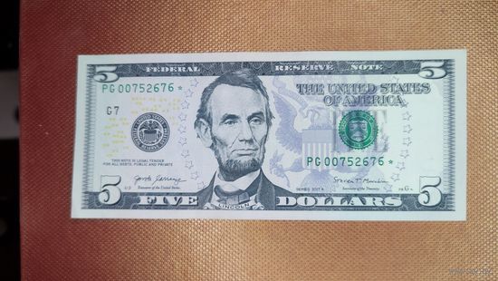 5 долларов США Иллинойс 2017А звезда