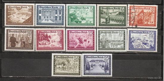 ФФ4 Третий Рейх 1936 Благотворительные марки с местными мотивами следы от наклеек