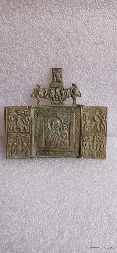 МЕДНОЛИТАЯ ИКОНА  СКЛАДЕНЬ  МАТЕРЬ БОЖЬЯ  БОГОРОДИЦА. Распродажа Коллекции !!! .Экспресс  Аукцион  с рубля без МПЦ и прочего  .Много лотов в продаже .