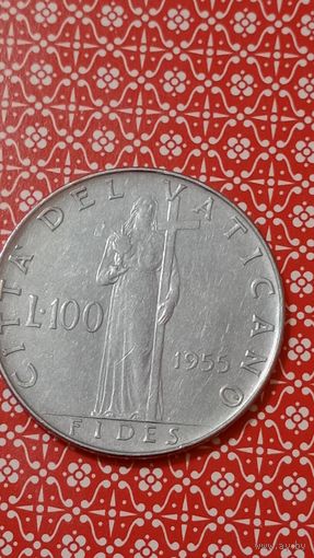 Ватикан 100 лир 1955
