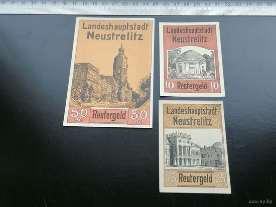Германия-нотгельд  10.25 .50 пфеннигов 1922  Нойштрелиц (Neustrelitz)