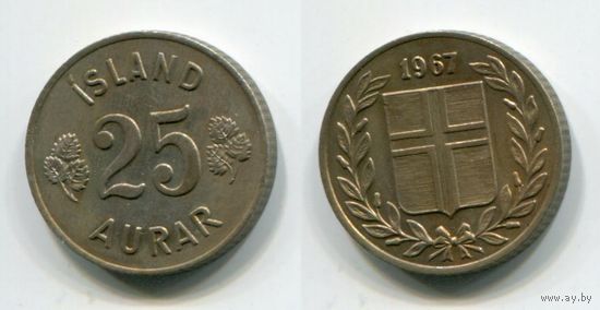 Исландия. 25 эйре (1967)
