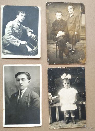 4 фото из альбома семейного альбома. 1920-30-е. 8х13 см. Цена за все.