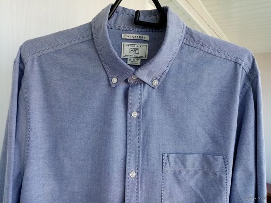 Мужская рубашка оксфорд F&F. Хлопок. Размер M.