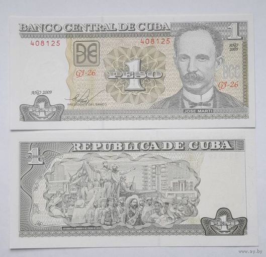 Куба 1 песо 2009 года UNC