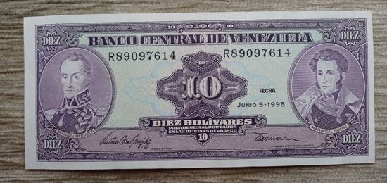 Werty71 Венесуэла 10 боливар 1995 аUNC банкнота