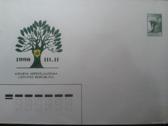 Литва 1990 хмк дерево