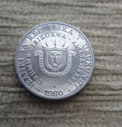 Werty71 Бурунди 5 франк 1980 Единство Труд Прогресс