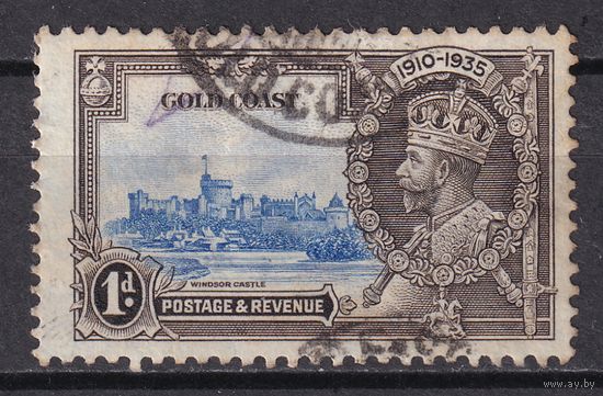 48.BrKS. Великобритания. Колонии. Золотой Берег. Серебряный юбилей. Георг V. 1935 г. 1d. Mi.#98.