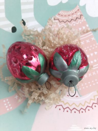 Ёлочные игрушки клубника лот