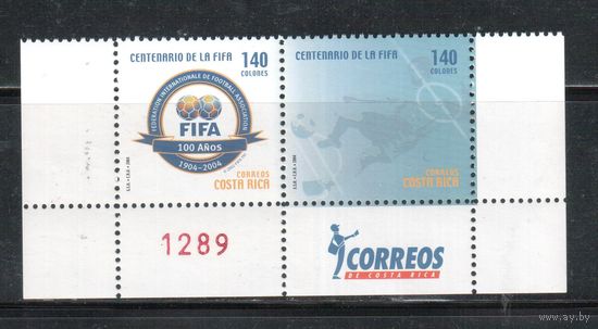 Коста-Рика-2004(Мих.1607-1608) **, Спорт, футбол, 100-лет ФИФА, (полная серия)