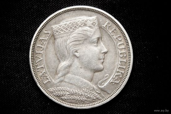 5 лат 1931 г. Латвия, Албертс Квиесис. Кабинетная патина!