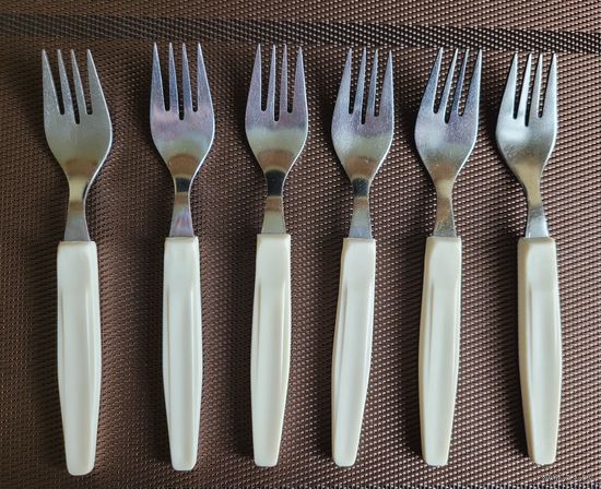 Вилки, нержавеющая сталь, бакелит, Давыдковский завод "Заря", одним лотом 6 шт.