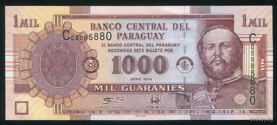 Парагвай 1000 гуарани 2004 г. P222a. Серия C. UNC