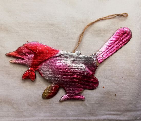 Елочная игрушка "Сорока - воровка", картонаж, СССР