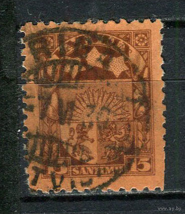 Латвия - 1927/1933 - Герб 15S - [Mi.120x] - 1 марка. Гашеная.  (Лот 79EL)-T2P18
