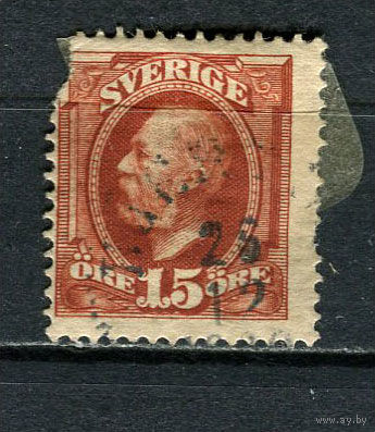 Швеция - 1891/1904 - Король Оскар II 15 O - (с повреждением) - [Mi.44] - 1 марка. Гашеная.  (Лот 79FN)-T25P23