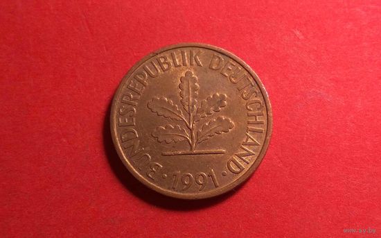 2 пфеннига 1991 D. Германия.