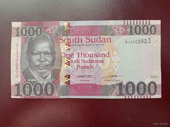 Южный Судан 1000 фунтов 2020 UNC
