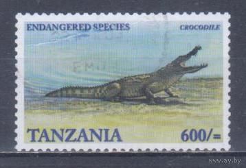 [865] Танзания 2001. Фауна.Рептилии.Крокодил. Гашеная марка.
