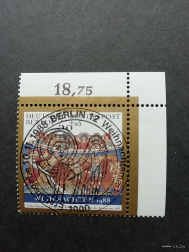 Западный Берлин 1988 Марка "Рождество" (гашеная с клеем) Mi.829 каталог 1.60 евро