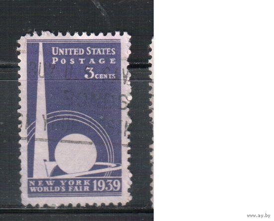 США-1939, (Мих.448), гаш.   , Всемирная выставка в Нью-Йорке (одиночка)(1)