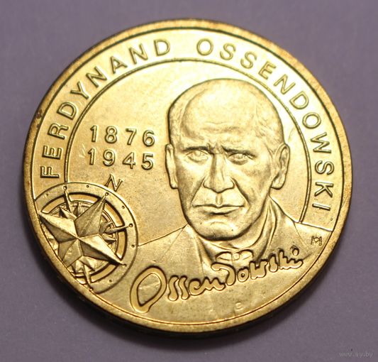 2 злотых 2011. Польша.  Польские путешественники - Фердинанд Оссендовский.
