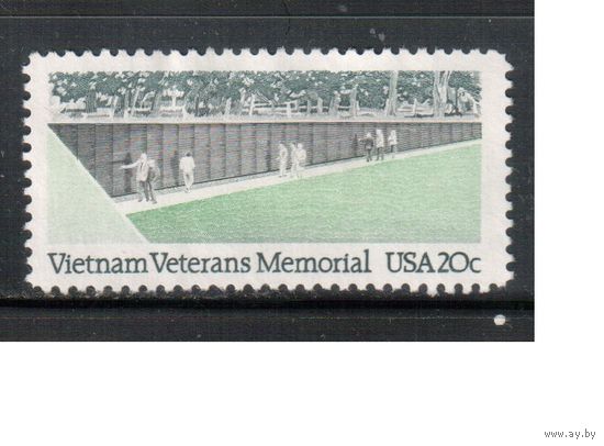 США-1984, (Мих.1719) , * (без клея)., Памятник ветеранам войны в Вьетнаме (одиночка),