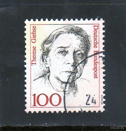 Германия.Ми-1390.Therese Giehse (1898-1975), актриса. Серия: Женщины в немецкой истории.1988.