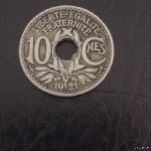 10 сантимов 1921 года
