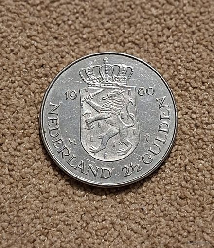 Нидерланды 2.5 гульдена, 1980 Коронация королевы Беатрикс