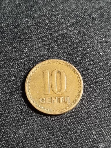 Литва 10 центов 1991