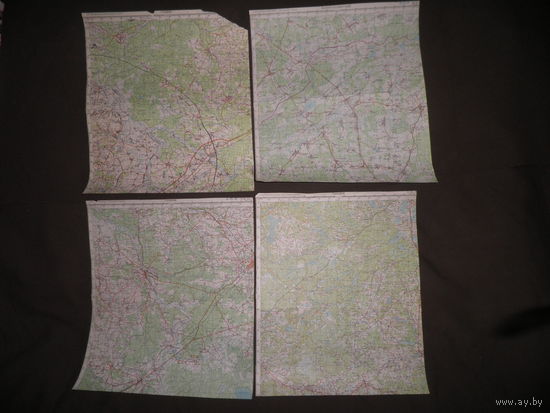 Карты (39х34 см) Слоним,Городок,Столбцы,Камень Каширский.70-е г.