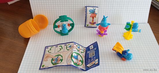 Коллекционные игрушки из Киндер сюрприза. Бегемотик, 2017/2018г. HAPPOS FAMILY. SE 259-266.     6