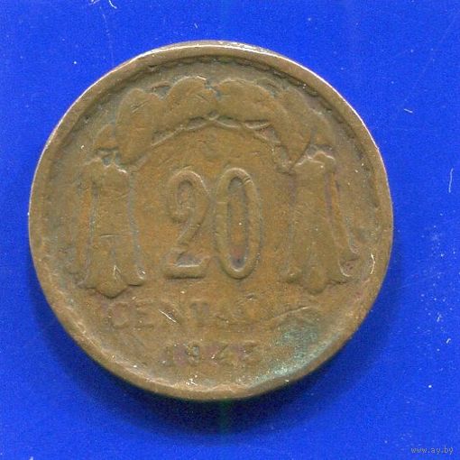 Чили 20 сентаво 1945
