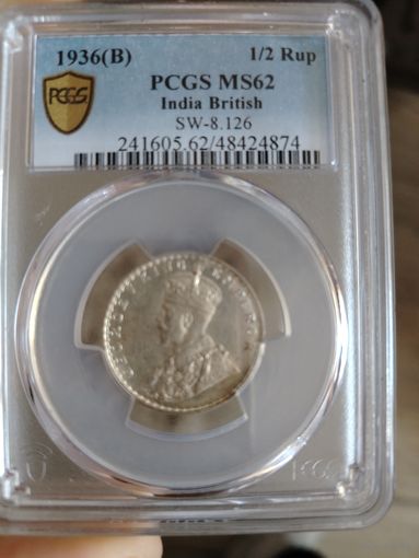 Индия 1/2 рупии 1936 UNC!