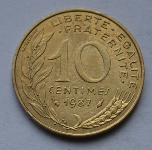 Франция, 10 сантимов 1987 г.