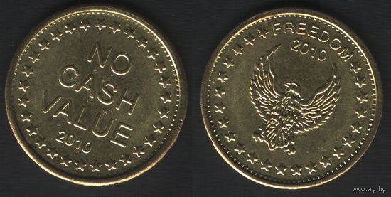 Eurocoin London. Freedom 2010 (орел) -- No Cash Value 2010 (25)желт. (25мм) (f2