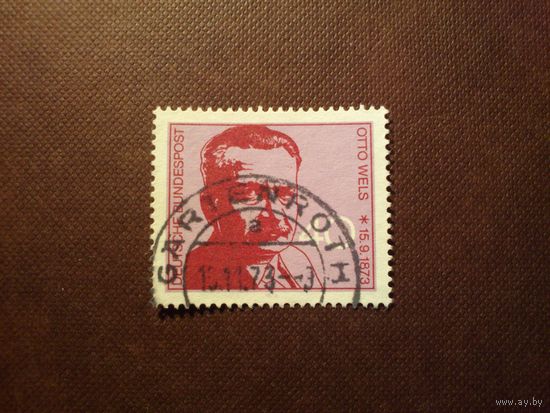 Германия 1973 г.100 лет со дня рождения Отто Вельса.