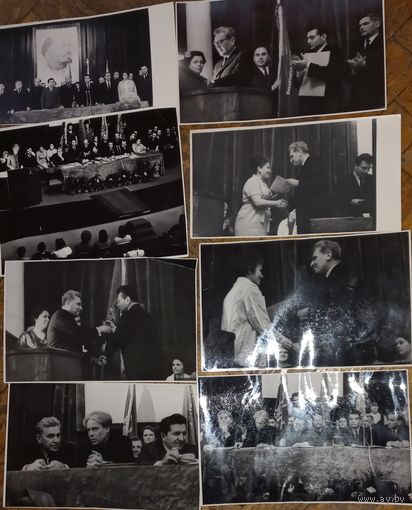 8 Фото министры .депутаты БССР Могилев 1968 горпищеторг  торжественное собрание ,награждение