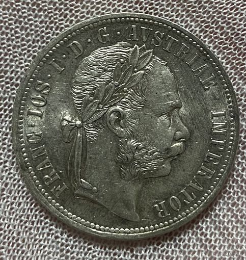 Монета 1 флорин 1877 год. Австро-Венгрия.