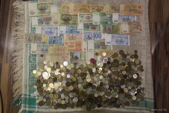 Супер заначка монет и банкнот СССР,ГКЧП-РОССИЯ,УКРАИНЫ немного жетонов+БОНУС