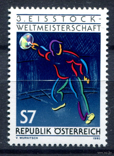 Австрия - 1990г. - Международный чемпионат по кёрлингу - полная серия, MNH с отпечатком [Mi 2010] - 1 марка