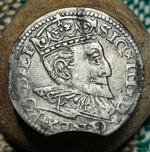 Монета 3 гроша 1596 года  Рига, Сигизмунд lll Ваза.