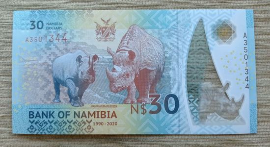 Werty71 Намибия 30 долларов 2020 года UNC банкнота