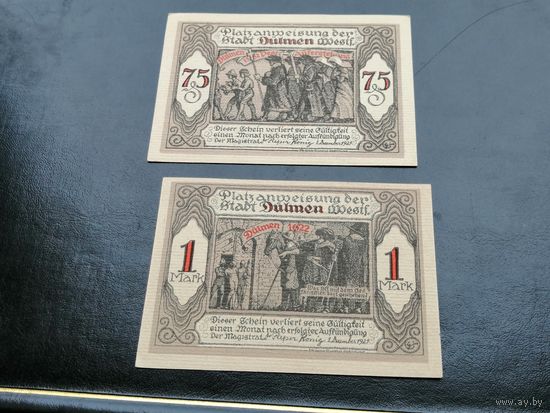 Германия нотгельд 1 marka 75 пф (пфенингов)  1921 Dulmen
