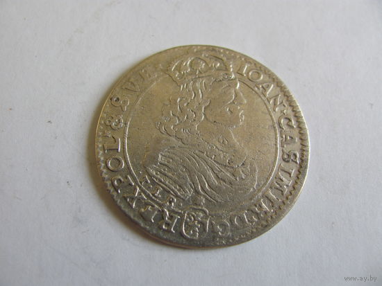 Ort Bydgoszcz 1668 TLB  z kwiatkiem над гербом Слеповрон Szatalin B68-I-5 (R2)